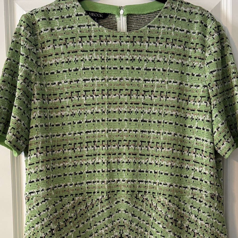 Misook Green Patterned Midi Dress - Picture 6 of 7